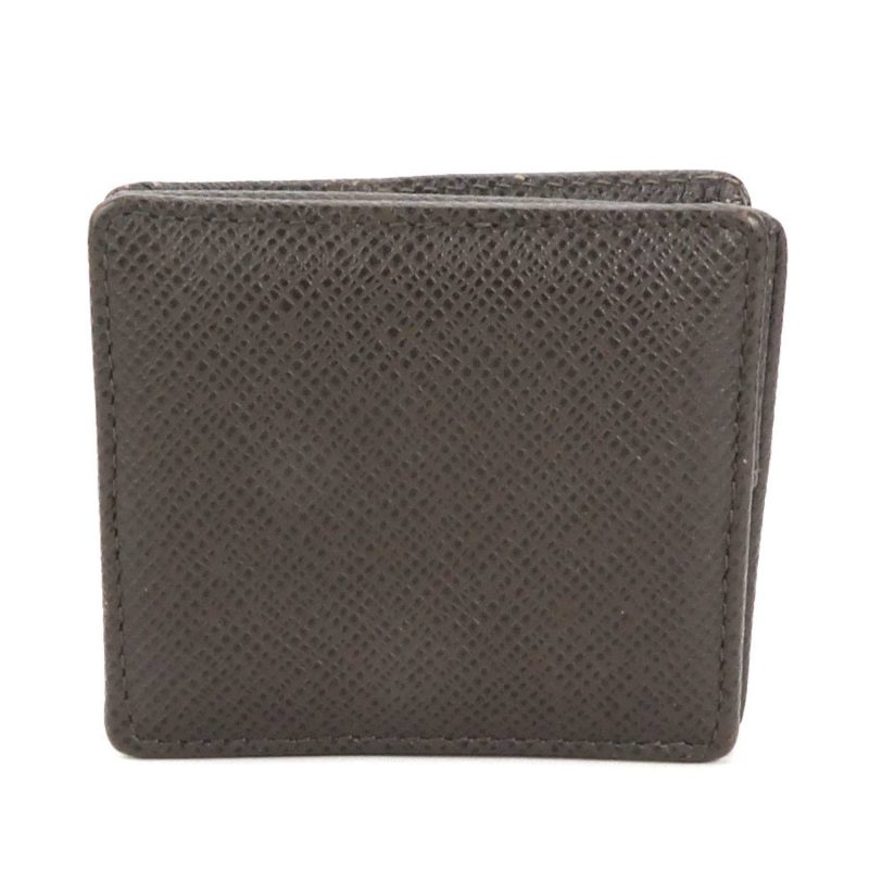 LOUIS VUITTON coin case taiga dark brown men's - Logoexplore