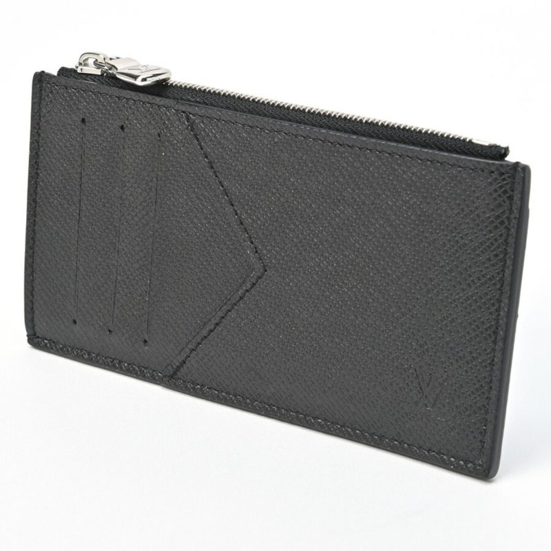 LOUIS VUITTON Coin Card Holder Zip Case M62914 Taiga Noir - Logoexplore