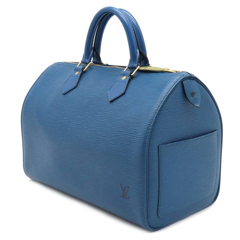 LOUIS VUITTON Epi Speedy 30 Handbag Boston Bag Leather Toledo Blue M43005 - Logoexplore - Image 2