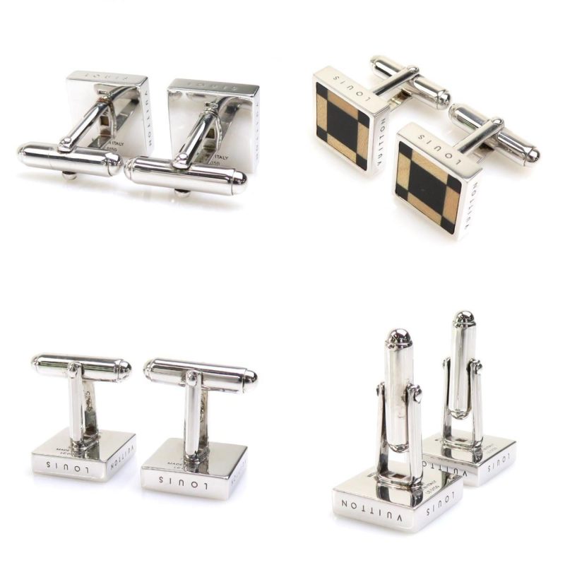 LOUIS VUITTON Cufflinks Silver 925/Wood Silver/Black/Beige Men's - Logoexplore - Image 4