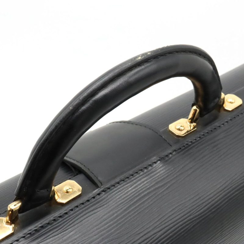 LOUIS VUITTON Epi Serviette Fermoir Bag Leather Noir Black Key Missing M54352 - Logoexplore - Image 4