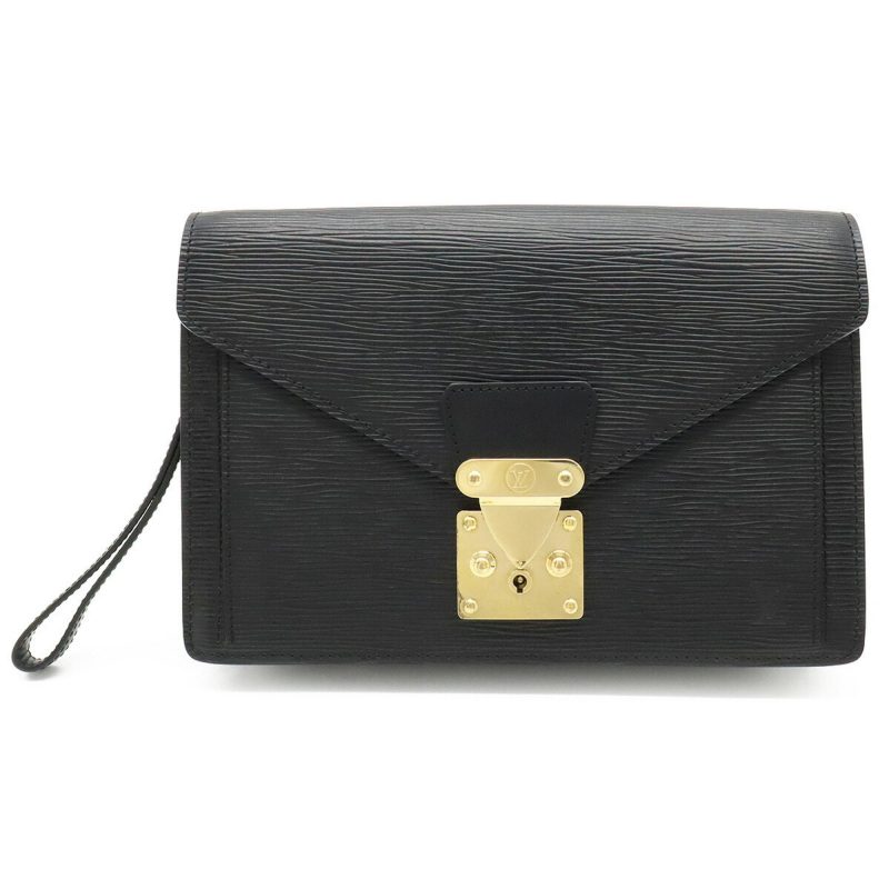 LOUIS VUITTON Epi Pochette Serie Dragonne Second Bag Noir Black Key Missing M52612 - Logoexplore