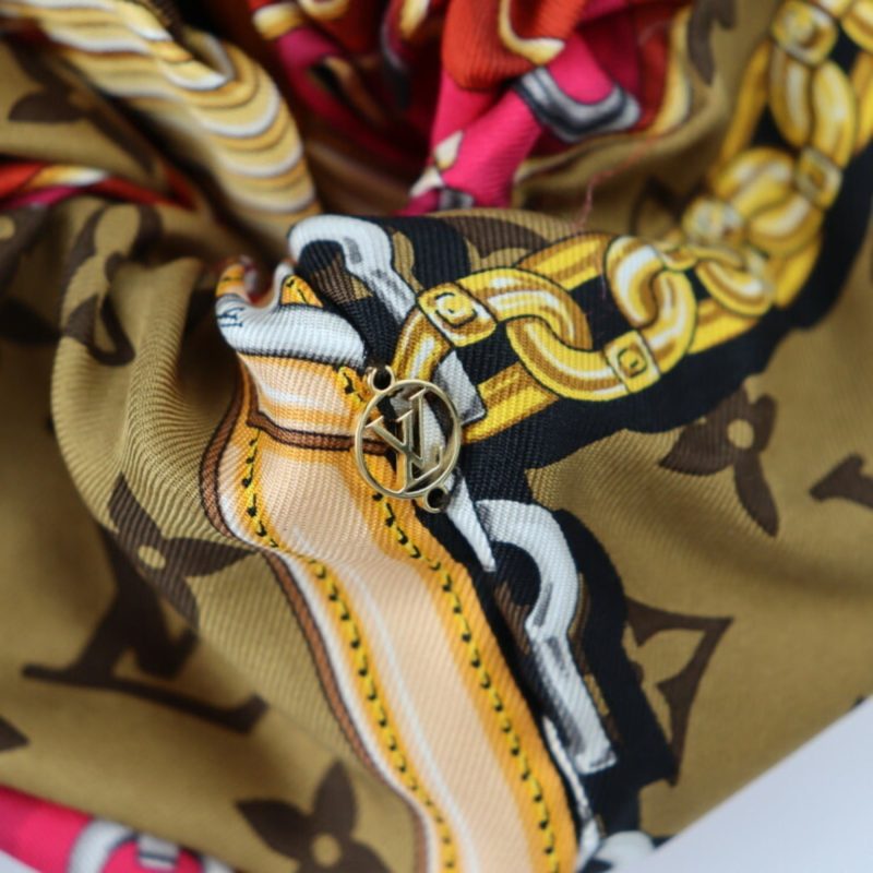 LOUIS VUITTON Chou Toro Shoe Other Fashion Goods M76954 Silk Brown Series Pink Multicolor Gold Metal Fittings Hair Rubber Accessory Ornament Clip LV Circle - Logoexplore - Image 7