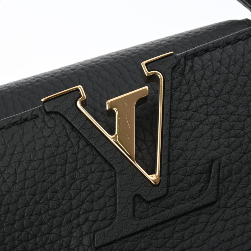 LOUIS VUITTON Capucines MINI Noir M56071 Women's Taurillon Leather Handbag - Logoexplore - Image 10