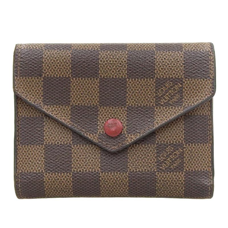 LOUIS VUITTON Damier Portefeuille Victorine Trifold Wallet Ebene N41659 - Logoexplore