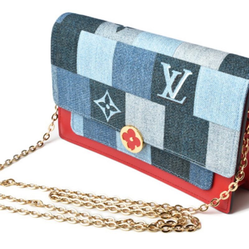Louis Vuitton Chain Wallet Shoulder Bag LOUIS VUITTON FLORE CHAIN WALLET M69036 Denim Monogram - Logoexplore - Image 2