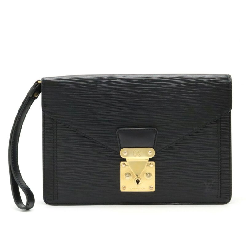 LOUIS VUITTON Epi Pochette Serie Dragonne Second Bag Noir Black Key Missing M52612 - Logoexplore