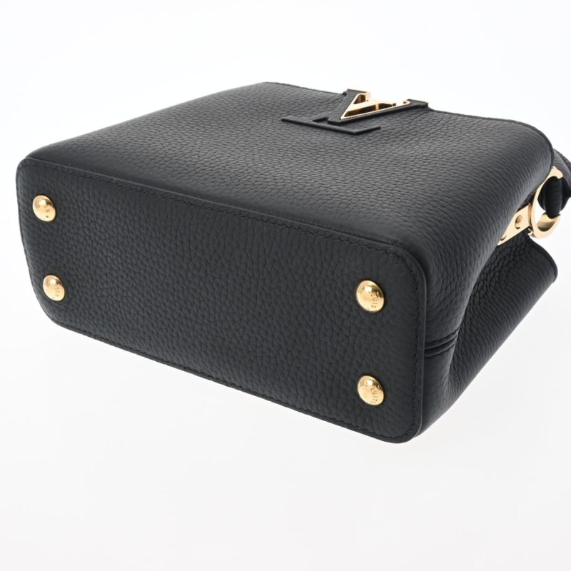 LOUIS VUITTON Capucines MINI Noir M56071 Women's Taurillon Leather Handbag - Logoexplore - Image 5