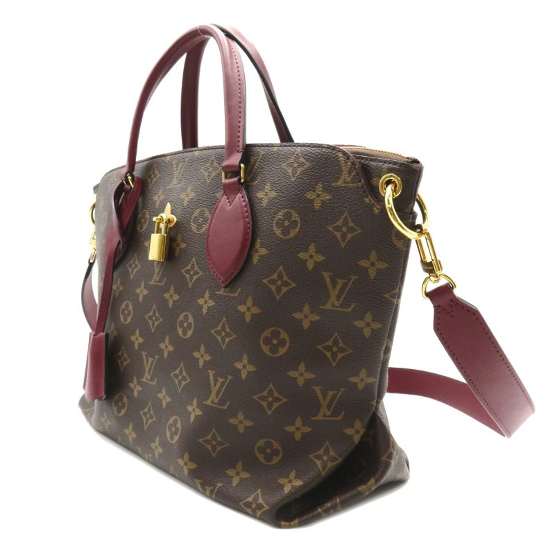 LOUIS VUITTON Flower zip tote MM Brown Red Bordeaux Monogram PVC coated canvas leather M44348 - Logoexplore - Image 3