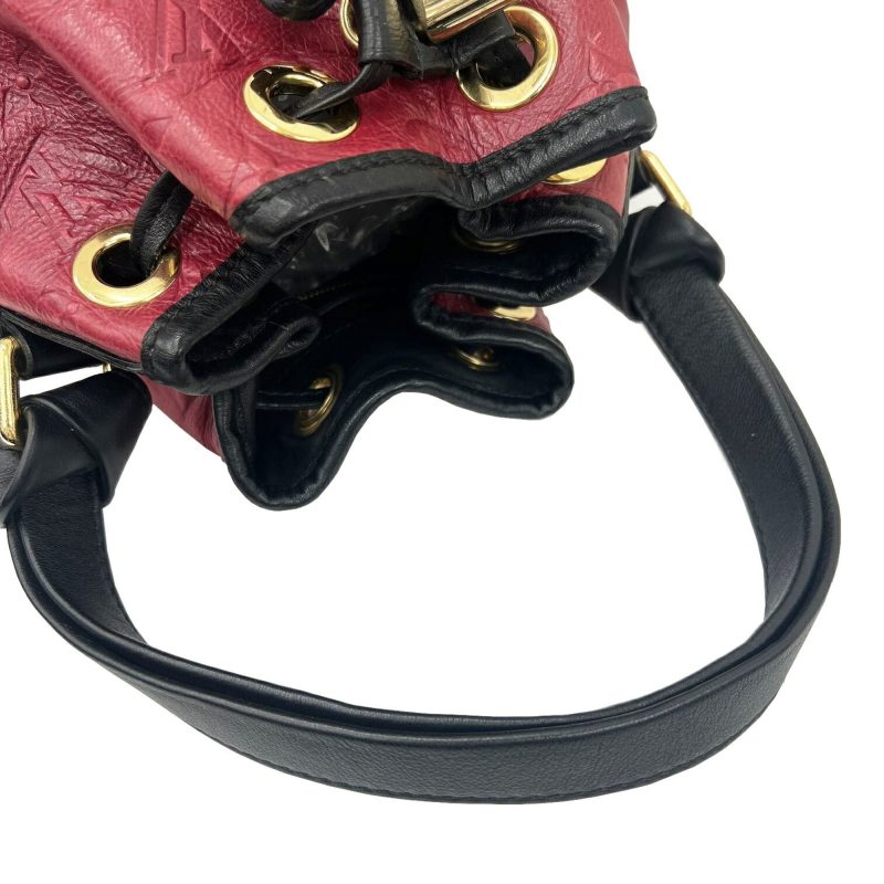 LOUIS VUITTON Dubourge Neonoe 2009 Autumn/Winter Collection Monogram Leather Handbag Studs Drawstring AR3009 Red Black - Logoexplore - Image 7