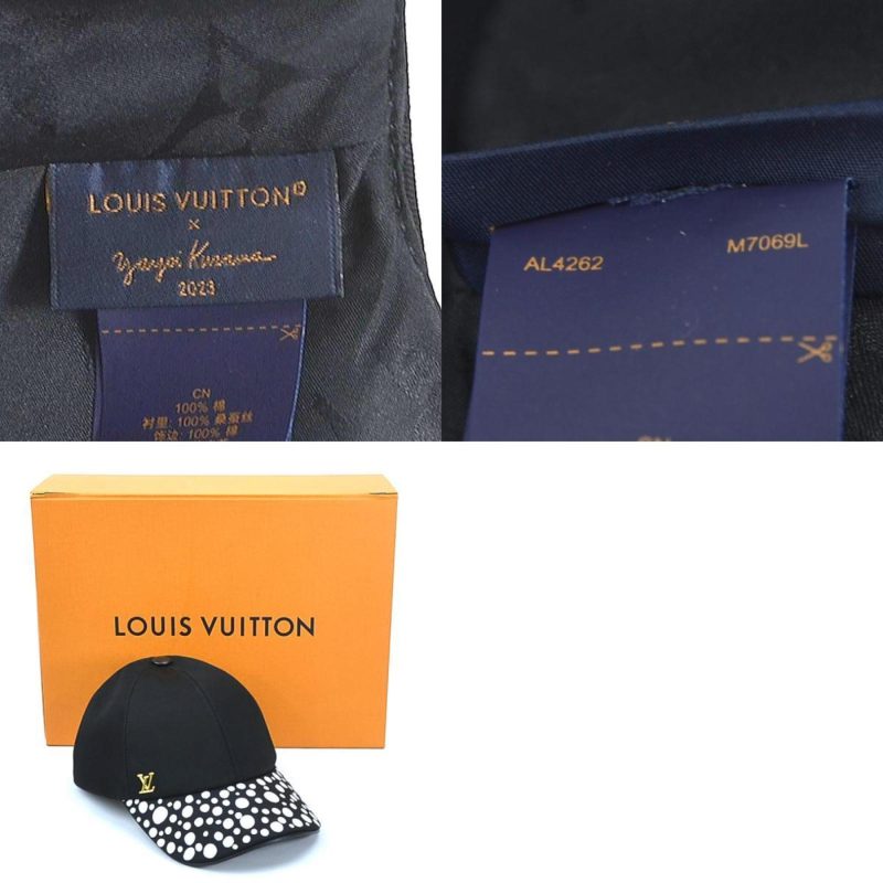 LOUIS VUITTON Cap LV × YK Infinity Dot Cotton Black Unisex M7069L - Logoexplore - Image 5