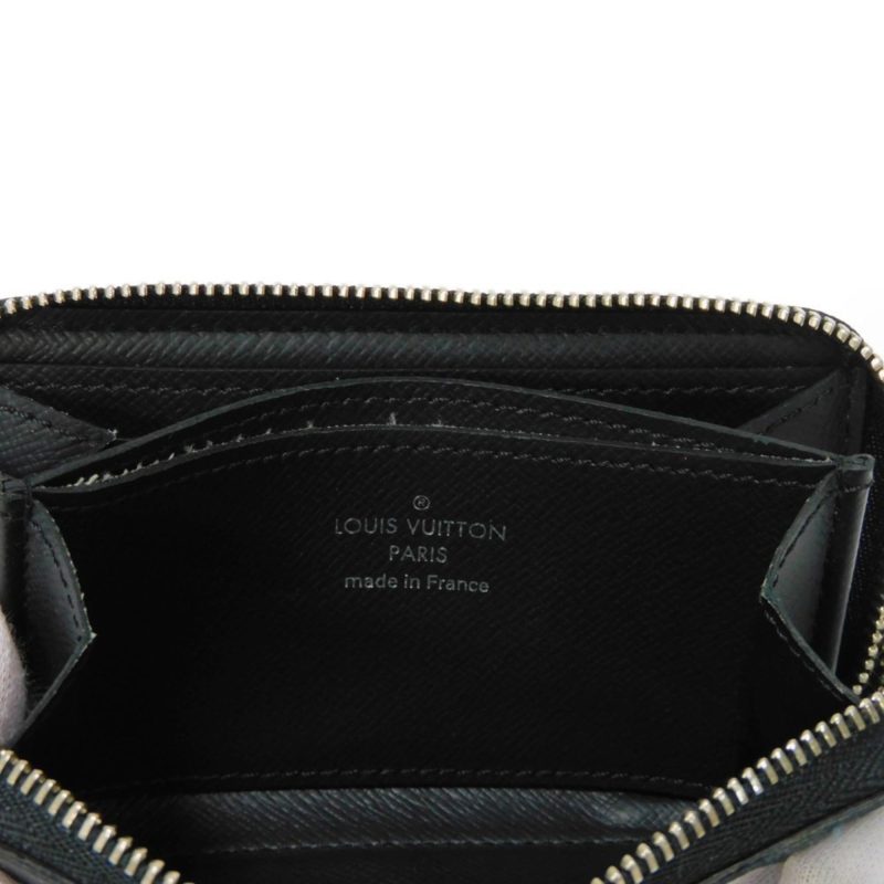 LOUIS VUITTON Coin Case Zippy Purse Logo Black New Round Zipper Damier Graphite N63076 Men's Wallet - Logoexplore - Image 6