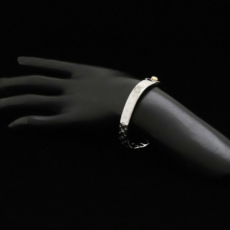 LOUIS VUITTON Cuff Nanogram Bangle Bracelet #S S Size Metal Silver Color M00249 - Logoexplore - Image 5