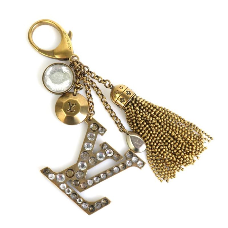 LOUIS VUITTON Charm Bijoux Sac Calypse Keychain Metal/Rhinestone Gold/Silver Women's M65724 - Logoexplore