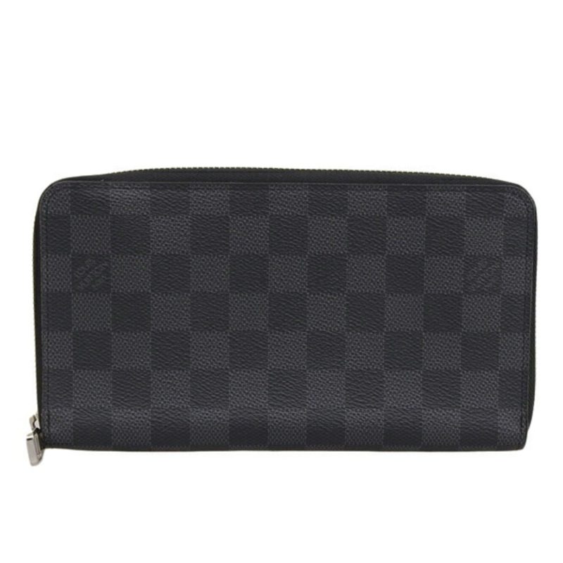 LOUIS VUITTON Damier Graphite Zippy Organizer Round Zipper Long Wallet N63077 Black Men's - Logoexplore