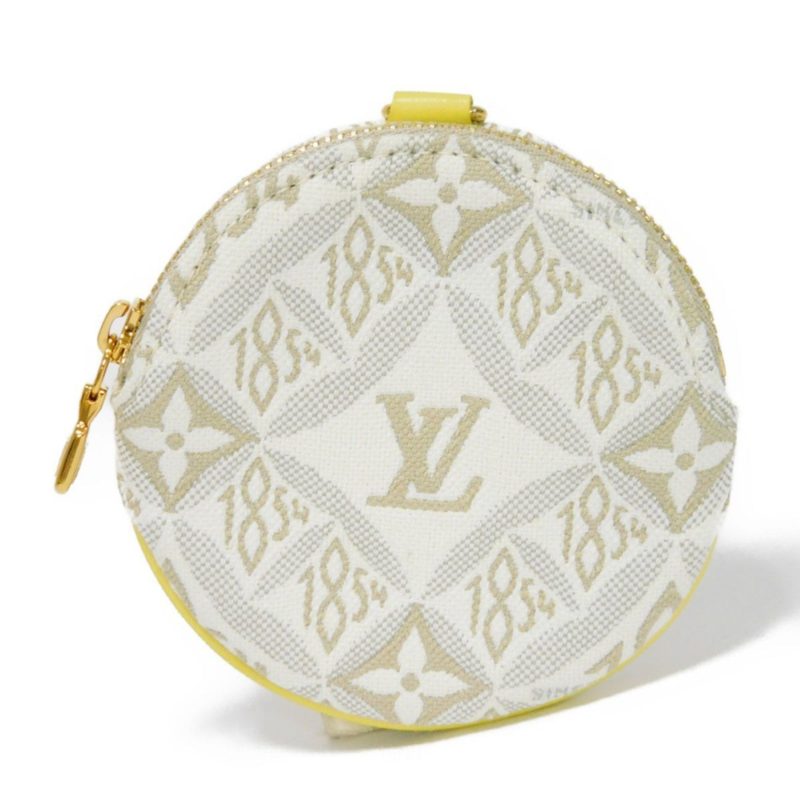 LOUIS VUITTON Coin Case Portomone Long Round Ecru Jaune Yellow Monogram Jacquard SINCE 1854 M81173 Men's Women's Wallet - Logoexplore