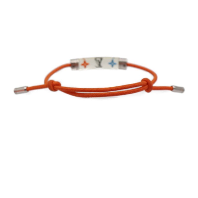 LOUIS VUITTON Bracelet LV Inclusion M69455 Nylon Cord x Resin Orange Silver Hardware Monogram - Logoexplore - Image 2