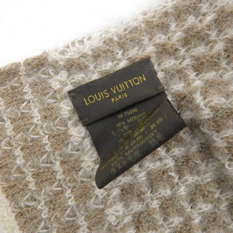 LOUIS VUITTON fur muffler mohair blend brown with pocket stole M75090 - Logoexplore - Image 6