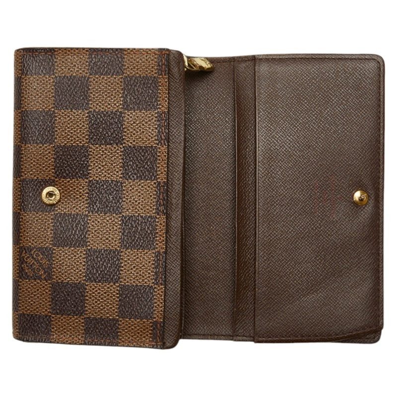 LOUIS VUITTON Damier Portomone Vietresor Bifold Wallet N61730 Brown PVC Leather Women's - Logoexplore - Image 9