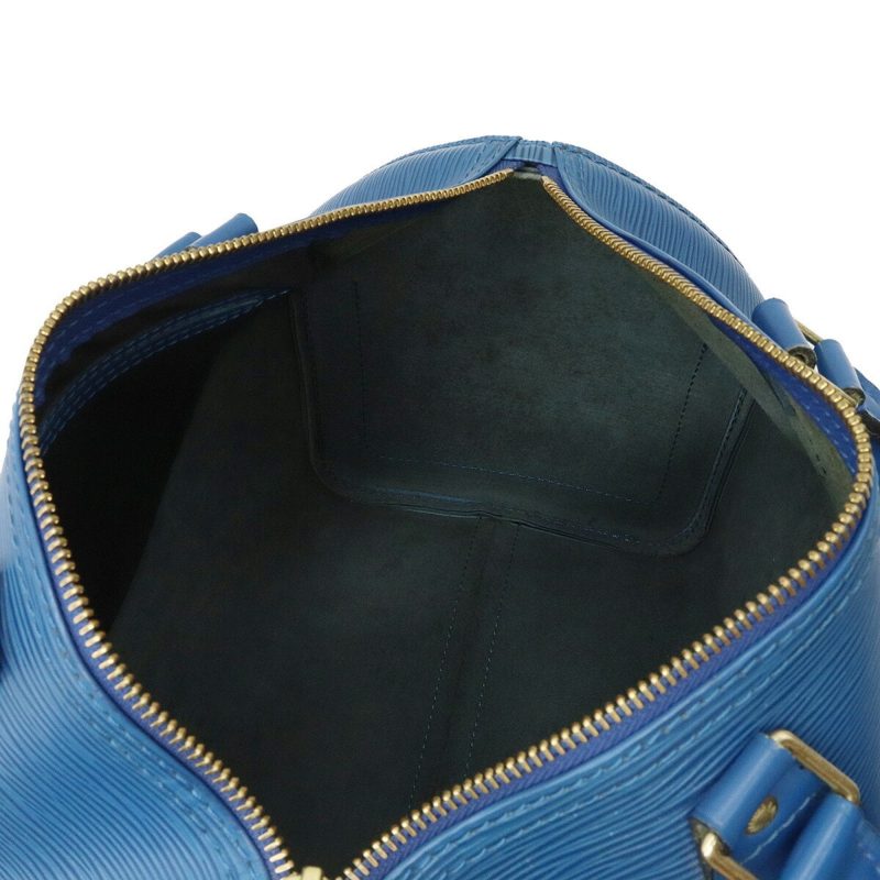 LOUIS VUITTON Epi Speedy 30 Handbag Boston Bag Leather Toledo Blue M43005 - Logoexplore - Image 5