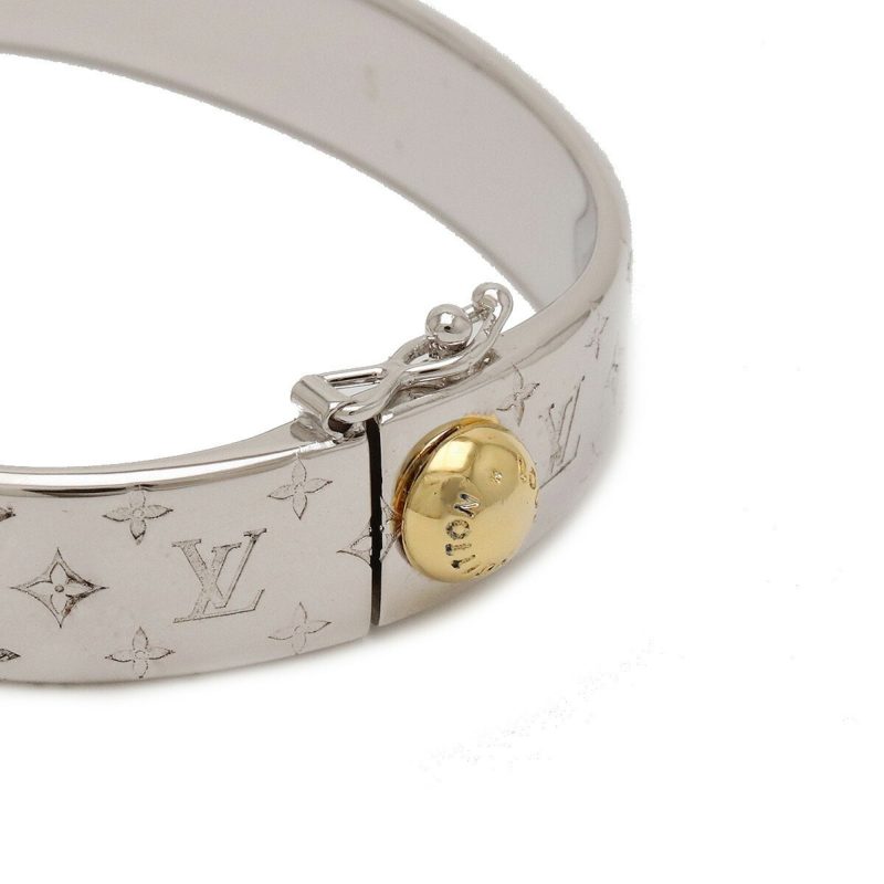 LOUIS VUITTON Cuff Nanogram Bangle Bracelet #S S Size Metal Silver Color M00249 - Logoexplore - Image 3