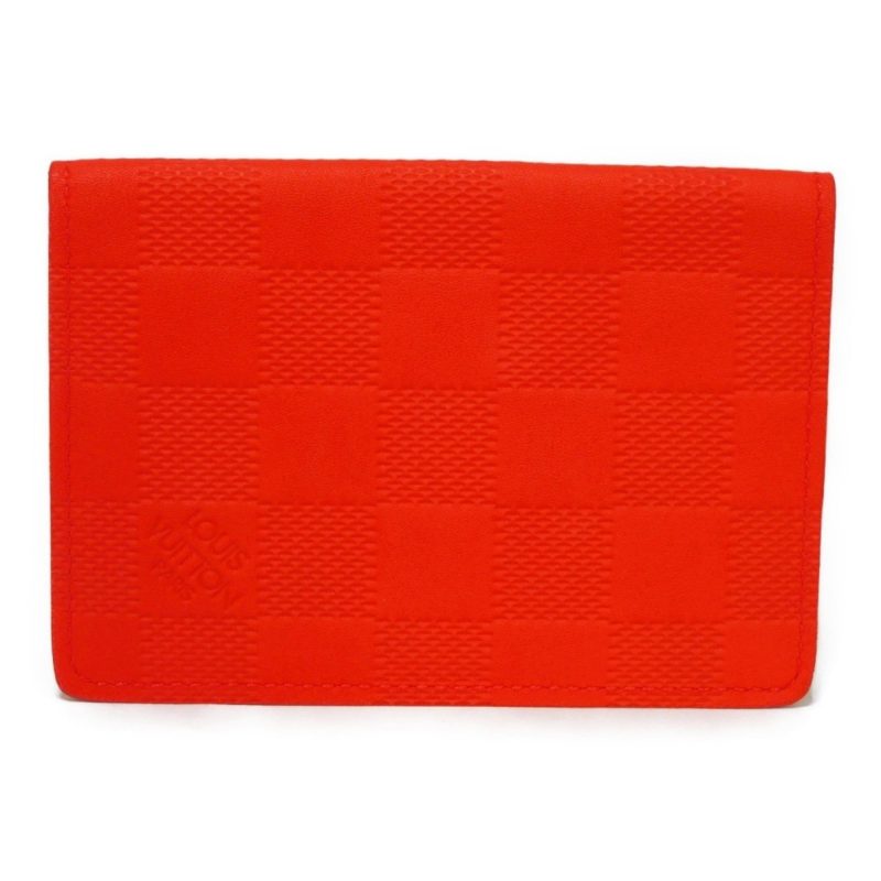LOUIS VUITTON Card Case Organizer de Poche Logo Red Old Model Pass Damier Infini Fusion N63013 Men's - Logoexplore