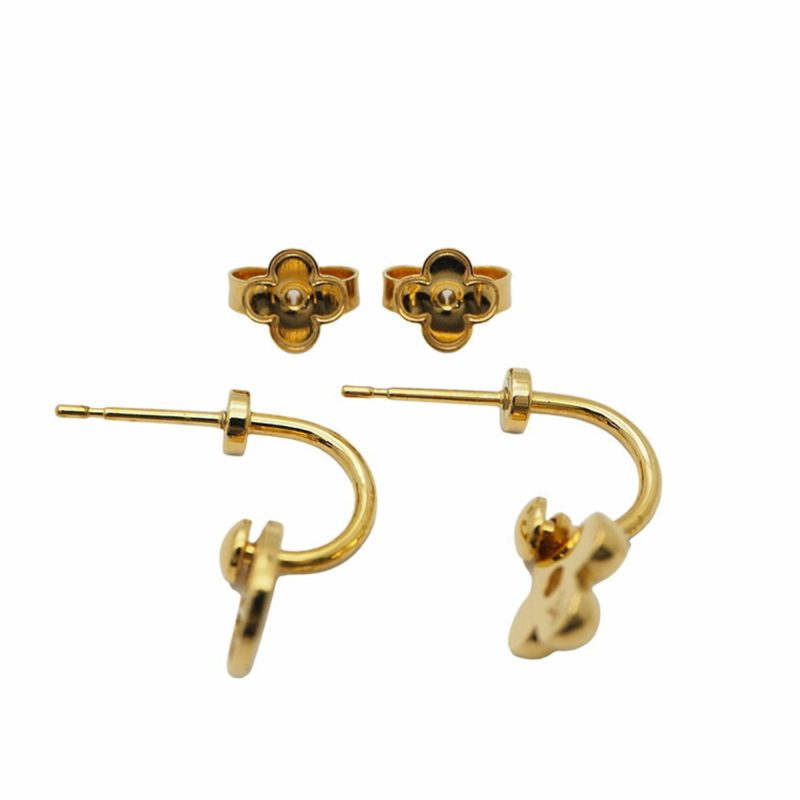 Louis Vuitton Bookle Dreille Blooming Earrings Gold M64859 LV Circle Monogram Flower - Logoexplore - Image 6