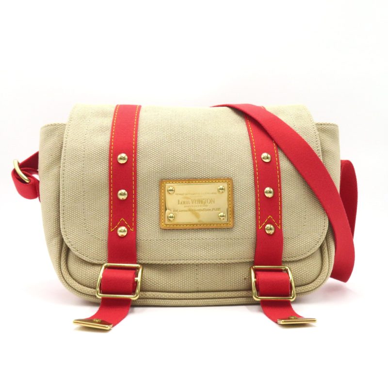 LOUIS VUITTON Buzzus PM Beige Red canvas Antigua M40041 - Logoexplore
