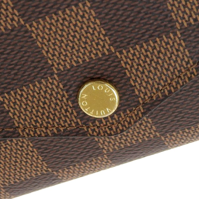 Louis Vuitton Damier Portefeuille Sarah long wallet with hook Ebene N63209 - Logoexplore - Image 4