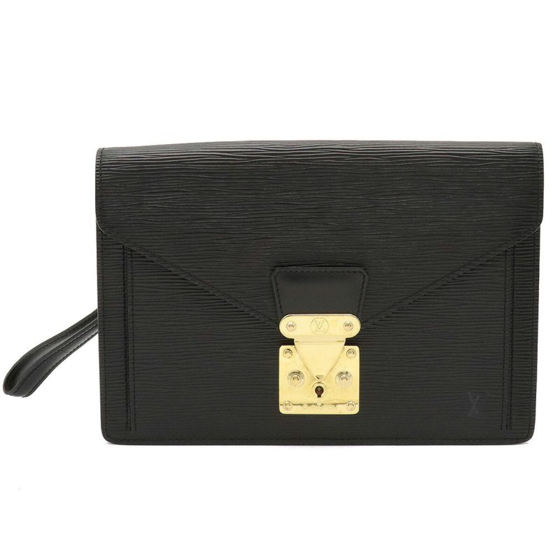 LOUIS VUITTON Epi Pochette Serie Dragonne Second Bag Noir Black Key Missing M52612 - Logoexplore