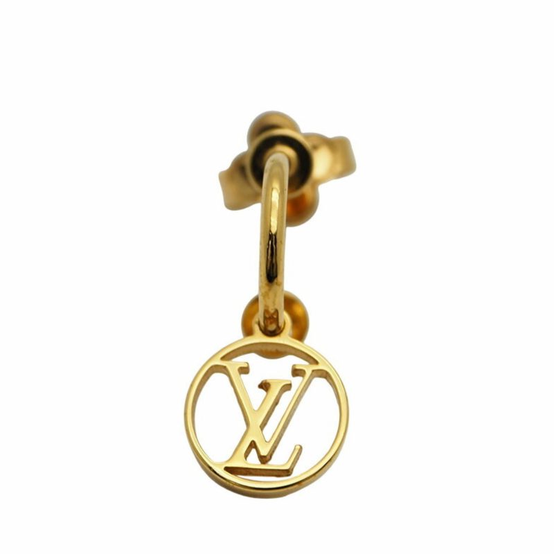 Louis Vuitton Bookle Dreille Blooming Earrings Gold M64859 LV Circle Monogram Flower - Logoexplore - Image 5