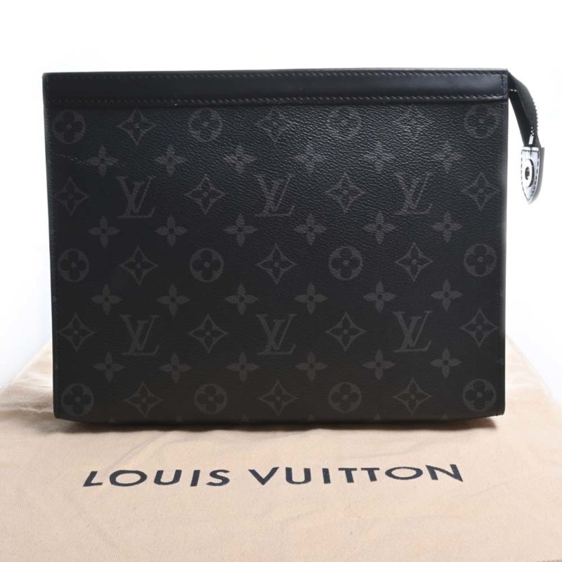 LOUIS VUITTON Eclipse Pochette Voyage MM Clutch Bag Pouch M61692 Black Men's - Logoexplore - Image 3