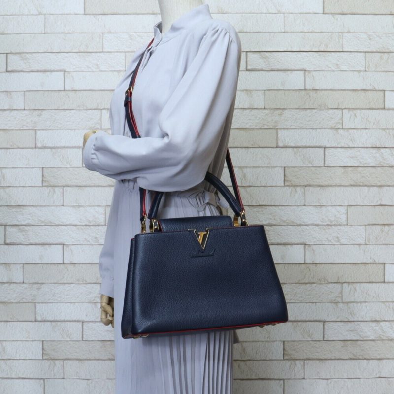 LOUIS VUITTON Capucines MM Shoulder Bag Leather M42253 Navy Ladies - Logoexplore - Image 2