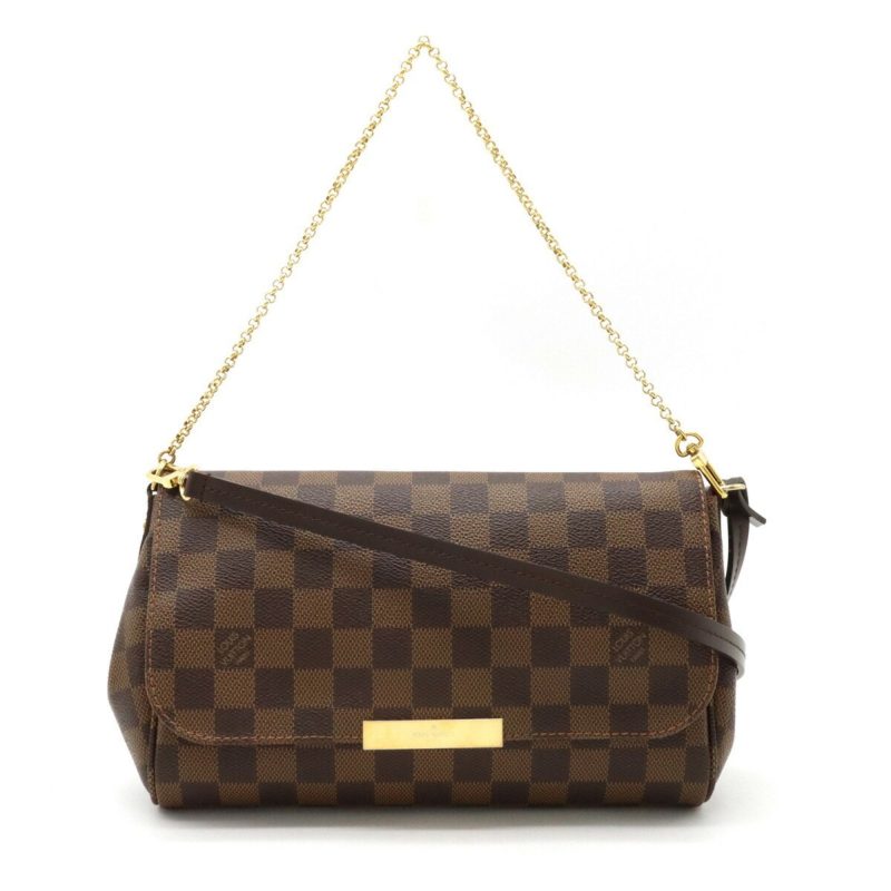 LOUIS VUITTON Damier Favorite MM Shoulder Bag Clutch N41129 - Logoexplore