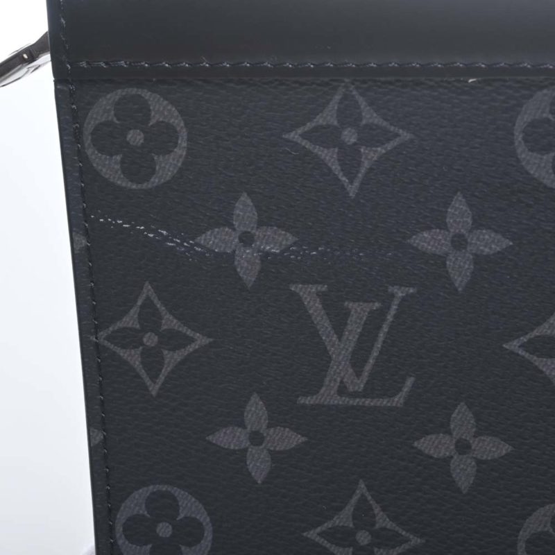 LOUIS VUITTON Eclipse Pochette Voyage MM Clutch Bag Pouch M61692 Black Men's - Logoexplore - Image 9