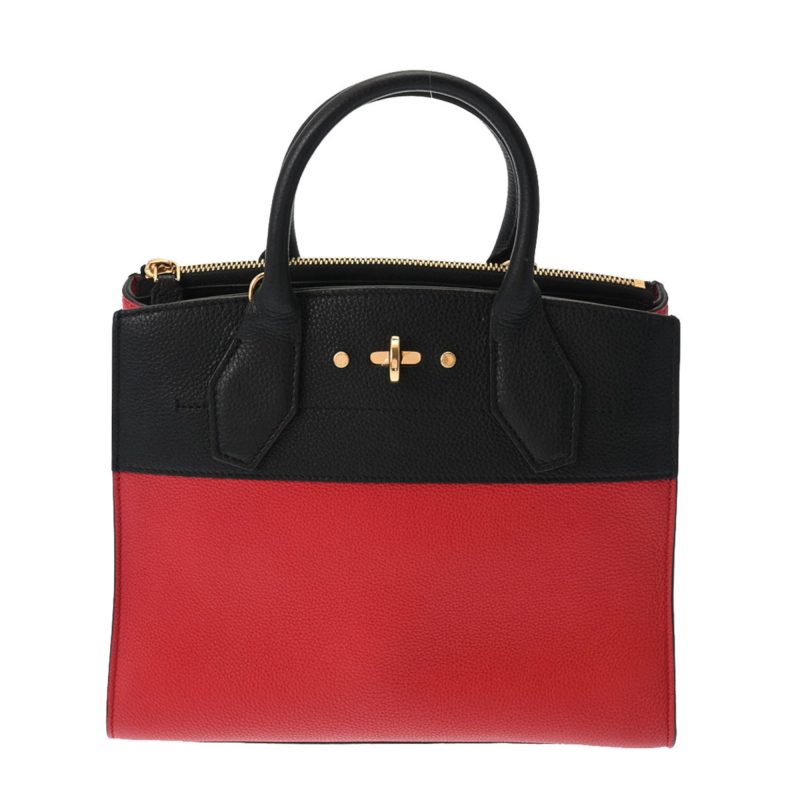 LOUIS VUITTON City Steamer PM Noir/Rouge M54868 Women's Taurillon Leather Bag - Logoexplore