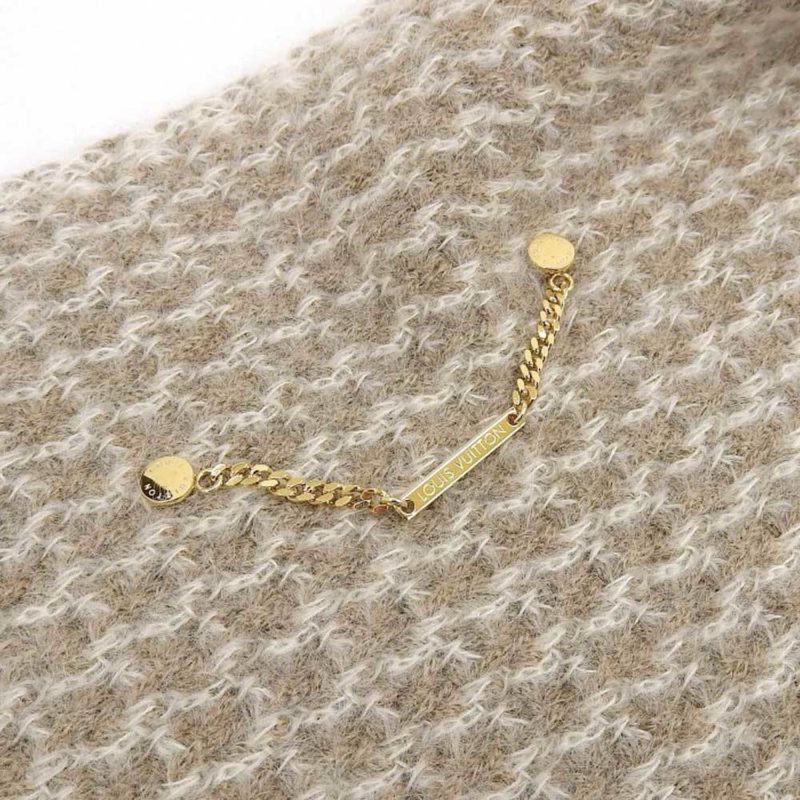 LOUIS VUITTON fur muffler mohair blend brown with pocket stole M75090 - Logoexplore - Image 5
