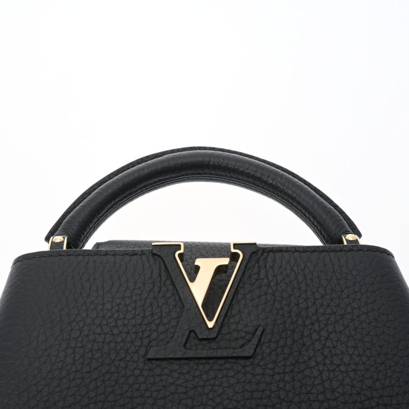 LOUIS VUITTON Capucines MINI Noir M56071 Women's Taurillon Leather Handbag - Logoexplore - Image 4