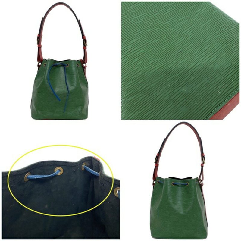 Louis Vuitton Drawstring Bag Petit Noe Green Red Blue M44147 Shoulder Leather A20953 LOUIS VUITTON Bicolor String Women's Men's Accent - Logoexplore - Image 3