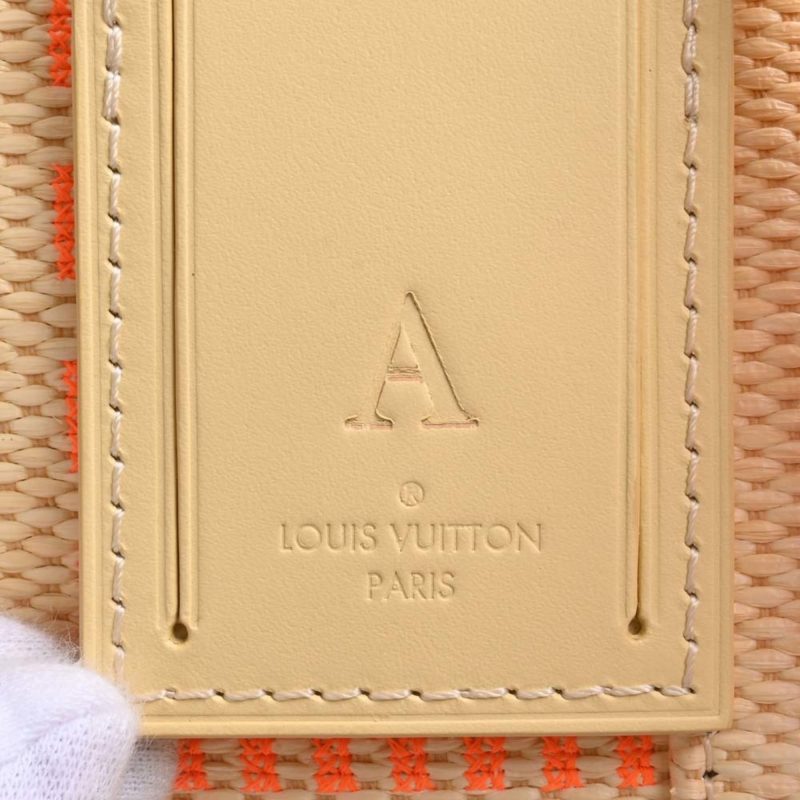 LOUIS VUITTON Damier Giant Raffia Keepall Bandouliere 50 Handbag Boston Bag M57419 Beige Orange Ladies - Logoexplore - Image 8