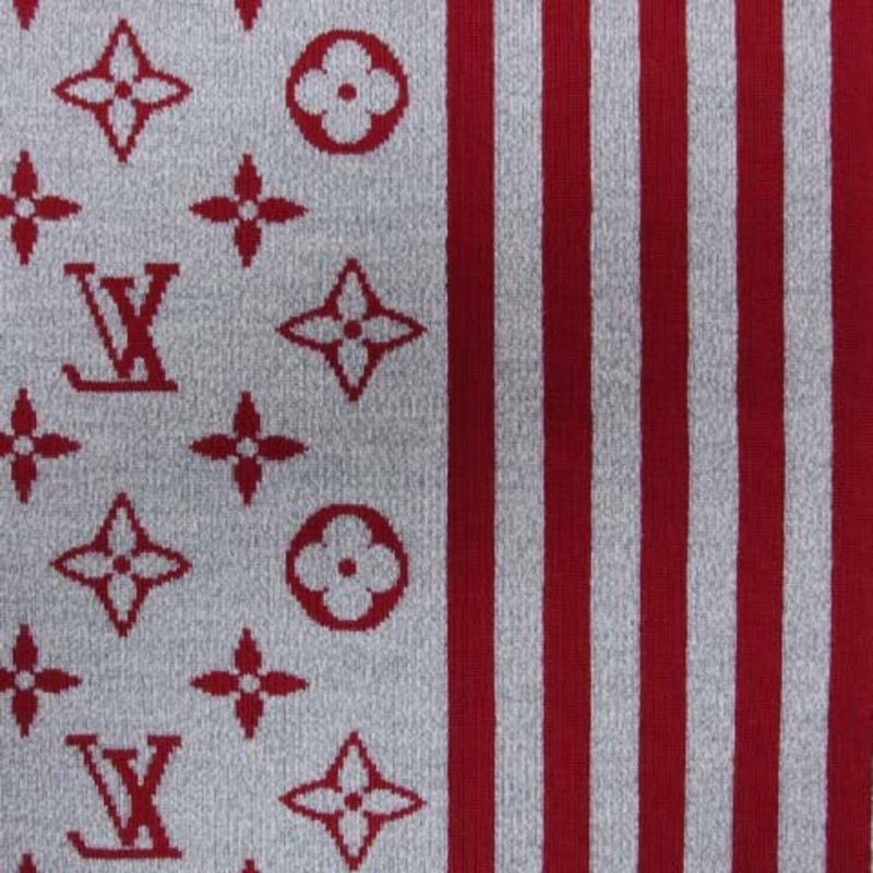 LOUIS VUITTON Escharpe Monogram Stripes muffler red x gray blue - Logoexplore - Image 9