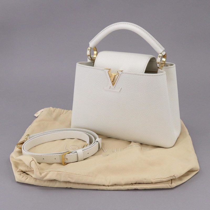 LOUIS VUITTON Capucines BB 2way Hand Shoulder Bag Taurillon Leather Snow White M55832 RFID - Logoexplore - Image 8