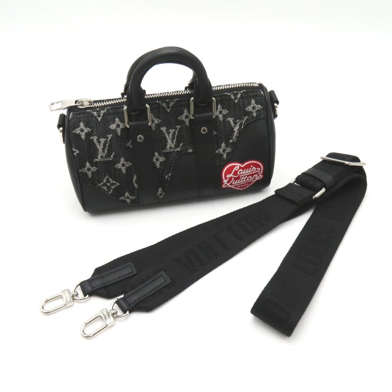 LOUIS VUITTON Drip Keepall XS Black Monogram denim denim leather M81010 - Logoexplore - Image 9