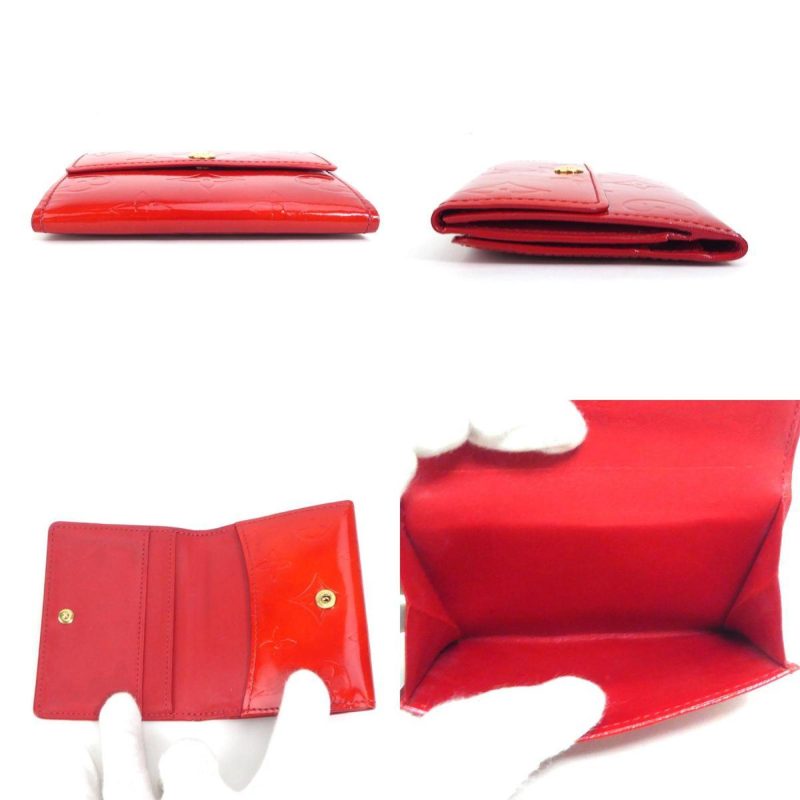 LOUIS VUITTON coin case card monogram verni patent leather red gold ladies - Logoexplore - Image 3
