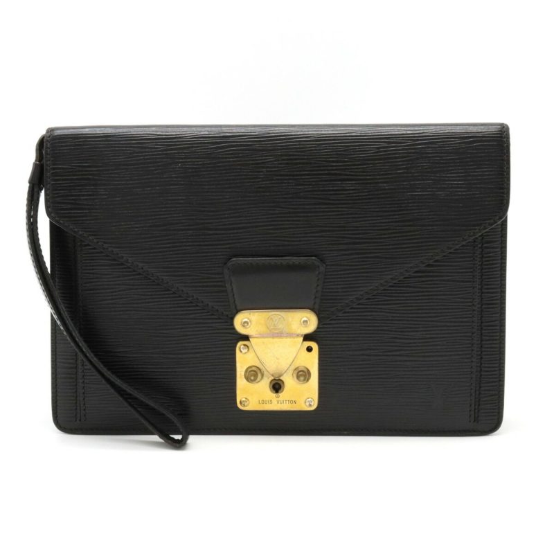 LOUIS VUITTON Epi Pochette Serie Dragonne Second Bag Noir Black Key Missing M52612 - Logoexplore