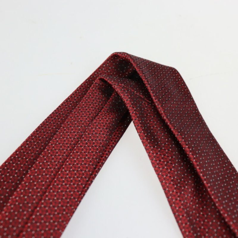 LOUIS VUITTON Cravat Echo Vie Tie M70983 Silk Bordeaux Black White Logo - Logoexplore - Image 5