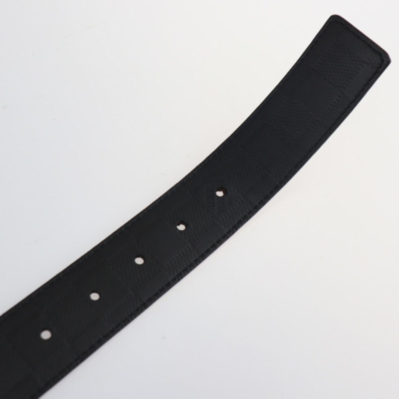 LOUIS VUITTON Centure Damier Plate Belt M0268U Notation Size 90 Canvas Infini Ebene Brown Black Reversible - Logoexplore - Image 4