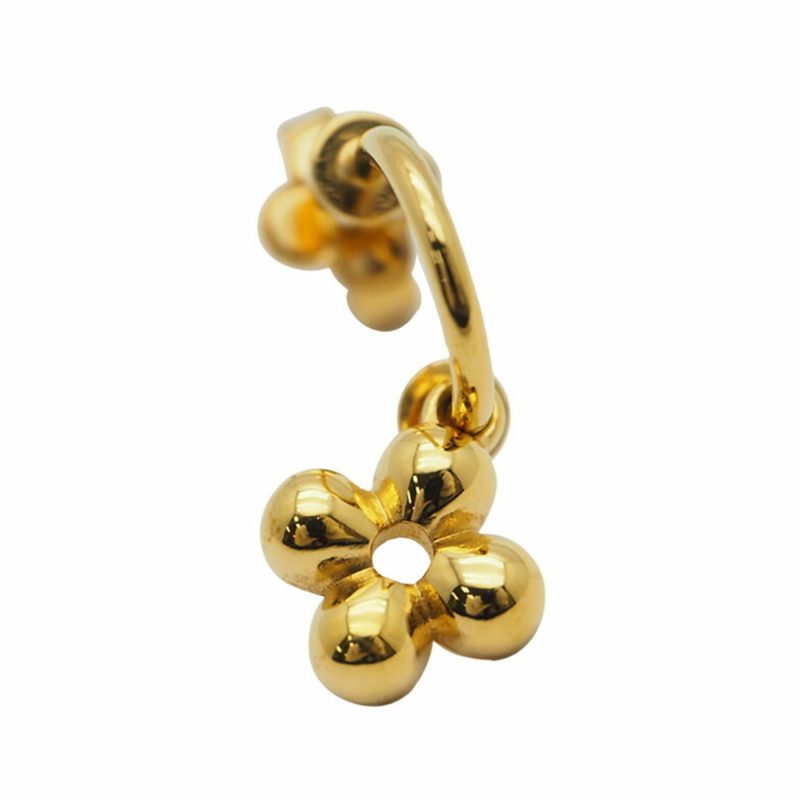Louis Vuitton Bookle Dreille Blooming Earrings Gold M64859 LV Circle Monogram Flower - Logoexplore - Image 4