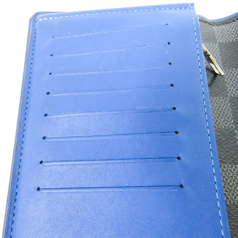 Louis Vuitton Damier Graphite Brazza Wallet N63266 Neptune Men's Damier Graphite Long Wallet (bi-fold) Blue - Logoexplore - Image 9