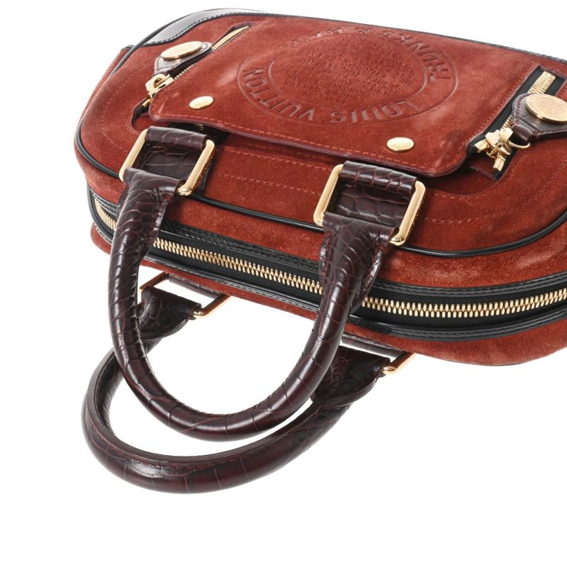 LOUIS VUITTON Cruise Line Stamp Bag PM Brown M95238 Women's Leather Suede Handbag - Logoexplore - Image 3